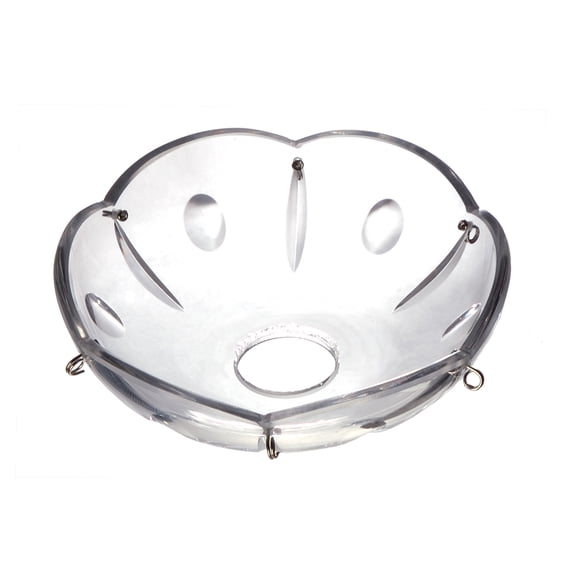 B&P Lamp Crystal Bobesche - Olive Design 4" (100Mm) Diameter, 6 Pins