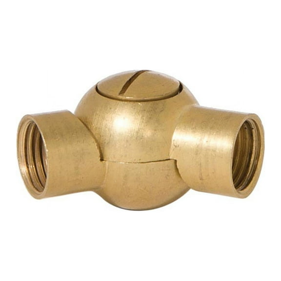 B&P Lamp® Die Cast Brass Swivel with a Slotted Screw, 1/4IP on Each End, Unfinished