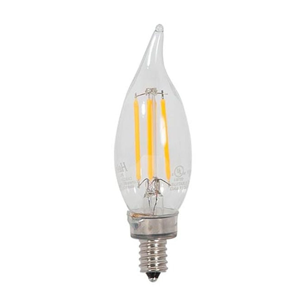 B&P Lamp® E12 Candelabra Base CA10 Shaped Clear LED Bulb, 40 Watt Equivalent