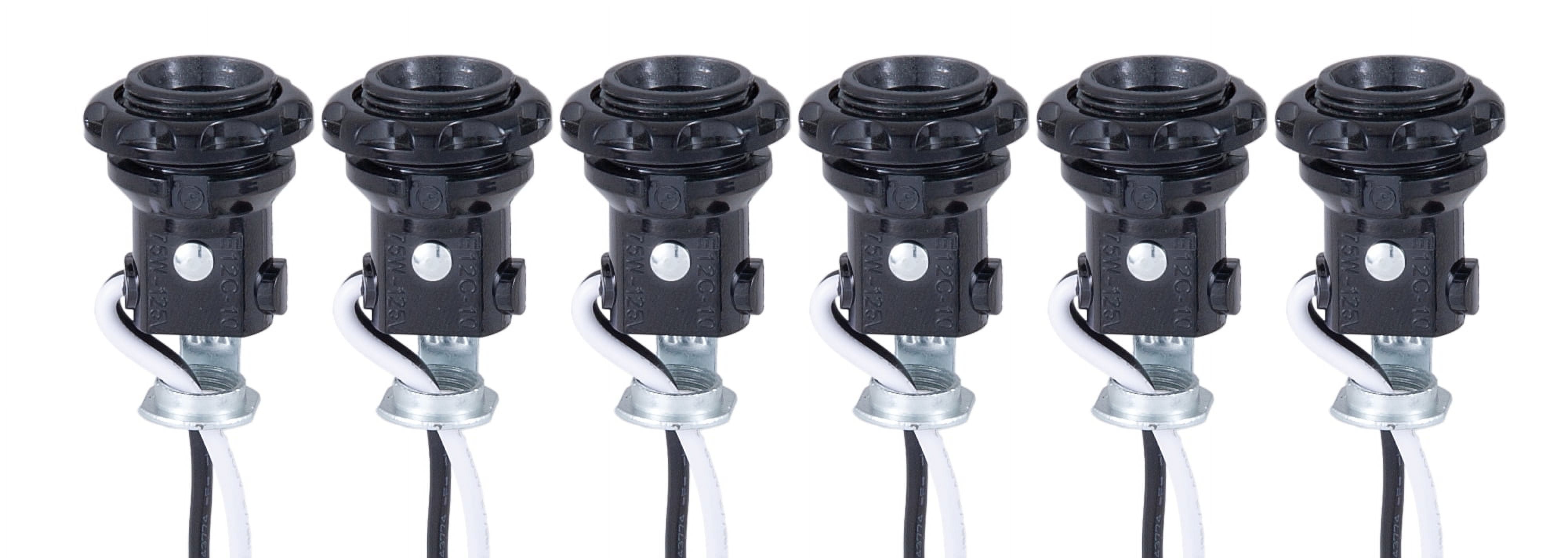 B&P Lamp® E12 Candelabra Socket with External Threads, Ring, Hickey