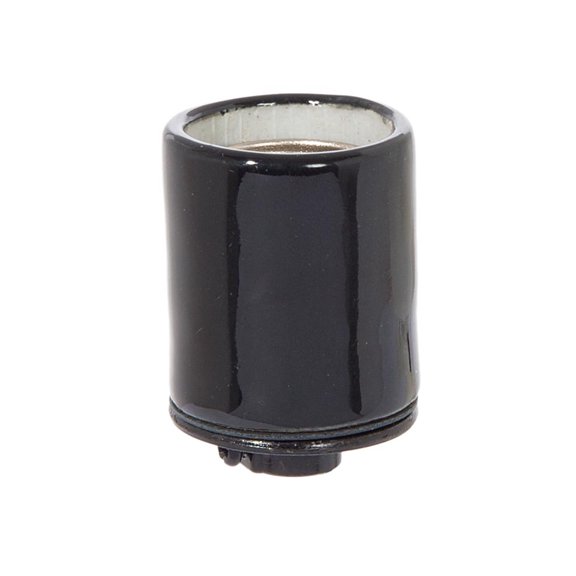 B&P Lamp E26 Heat Resistant Keyless Black Porcelain Socket for Ceiling Fixtures and Lamp Repair, 1/8IP Cap