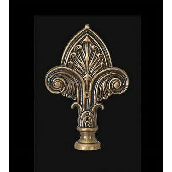 B&P Lamp Fleur-De-Lis Lamp Finial, 3 1/4 Inch Ht, 1/4-27 Tap