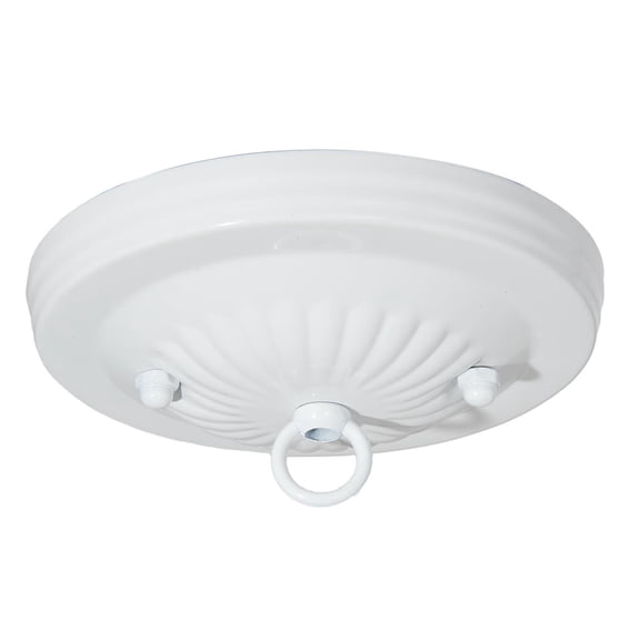 B&P LampĀ® Glossy White Finish Steel Canopy Kit, 5-1/8 Inch Diameter