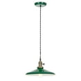 thumbnail image 1 of B&P Lamp® Green Pendant Porcelain Lamp, Complete With Shade, Socket, Cord, And Canopy, 14 In Diameter, 1 of 2