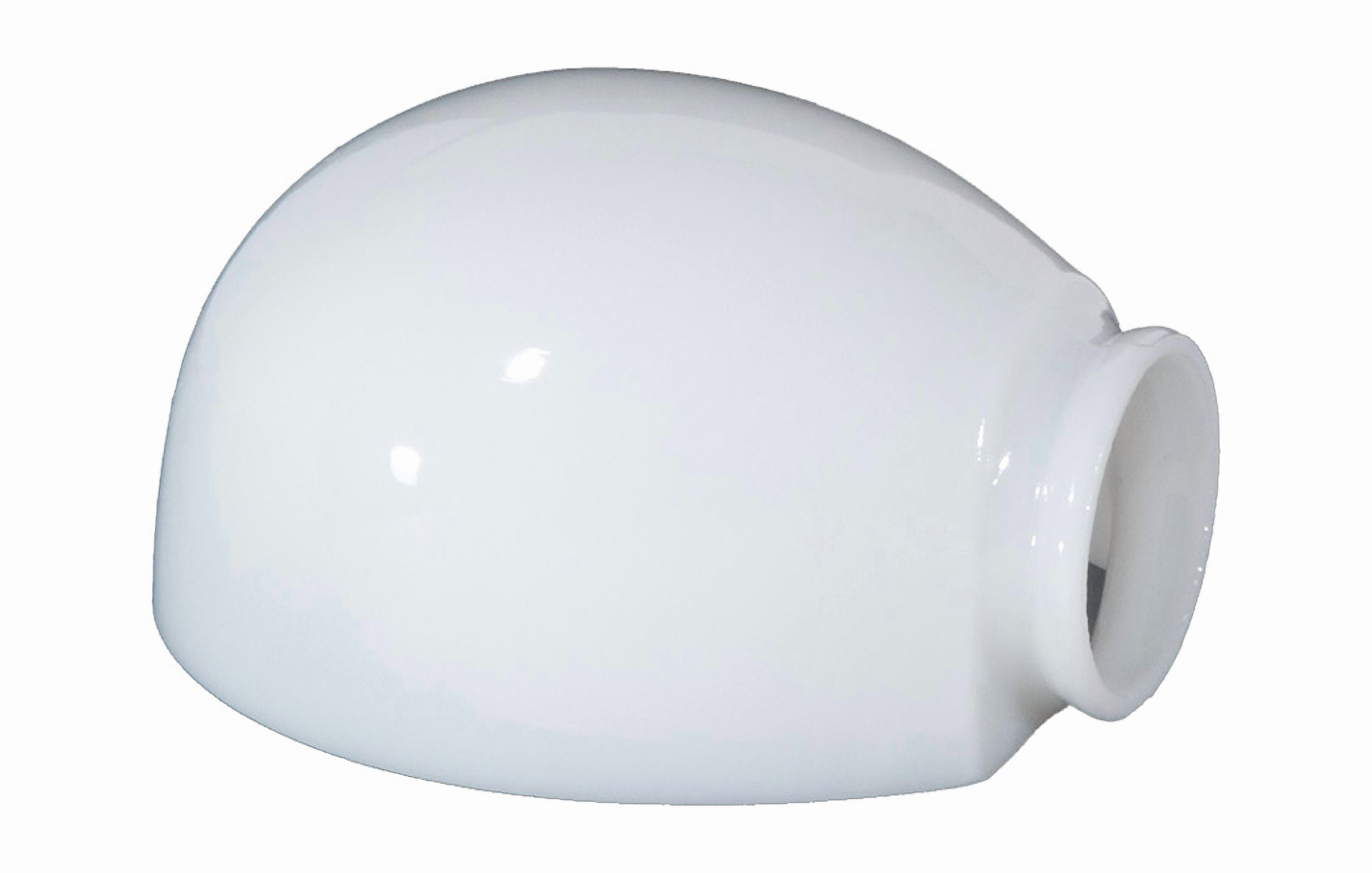 B&P Lamp® Half Shell Design Mid-Century Modern Bathroom Fixture Shade In Opal Glass With 2 1/4 Inch Lipped Fitter