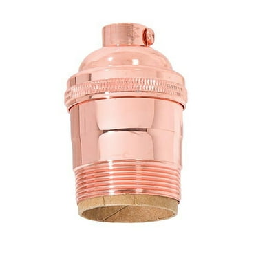 B&P Lamp® Heavy Turned Brass Keyless Sockets, Polished Copper Finish, Keyless (No Switch), Uno Thread Shell