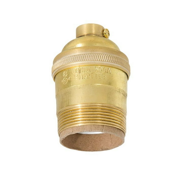 B&P Lamp® Heavy Turned Brass Keyless Sockets, Unfinished Brass, Keyless (No Switch), Uno Thread Shell