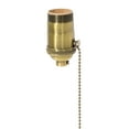 thumbnail image 1 of B&P Lamp® Heavy Turned Brass Socket With Antique Brass Finish, On/Off Pull Chain Function, Uno Thread Shell, 1 of 11