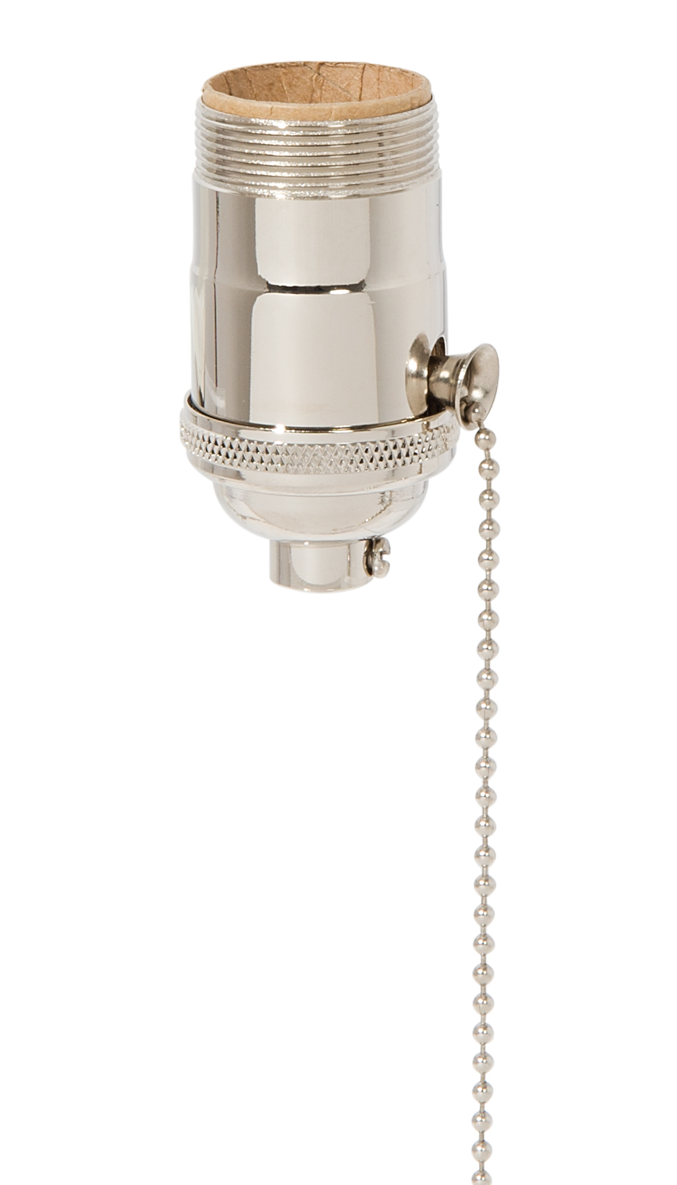 B&P Lamp® Heavy Turned Brass Socket With Nickel Plated Finish, On/Off Pull Chain Function, Uno Thread Shell - image 1 of 2