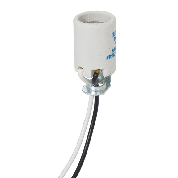 B&P Lamp Intermediate Base E17 Keyless Unglazed Porcelain Socket with Wire Leads