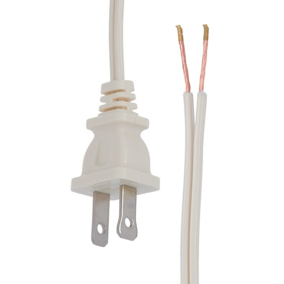 B&P Lamp® Ivory Lamp Cord, 8 Foot Long SPT-2 Wire, UL Listed