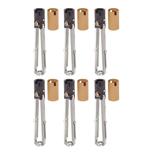 B&P Lamp® Keyless Candle Socket, Adjustable from 4-11/16 Inches to 6 Inches, 6 Pack