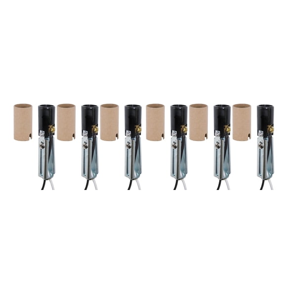 B&P Lamp® Keyless Candle Socket with 10 Inch Wire Leads, Adjustable From 3-1/4 Inches to 4-3/4 Inches, 6 Pack