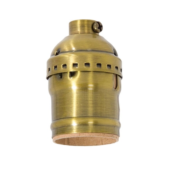 B&P Lamp® Keyless Early Electric Style Lamp Socket, Antique Brass Finish, Keyless (No Switch), No Uno Thread