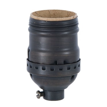 B&P Lamp® Keyless Early Electric Style Lamp Socket, Antique Bronze Finish, Keyless (No Switch), Uno Thread Shell