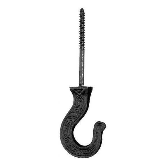 B&P Lamp Large Cast Iron Hook, Victorian Motif