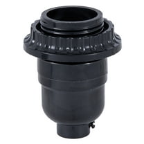 B&P Lamp® Long Keyless Black Plastic Phenolic Socket With Medium Base, Threaded Shell With Ring