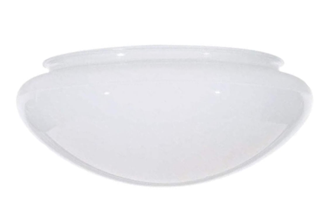 B&P Lamp® Medium Mushroom, White Glass Shade, 7-7/8 Inch Lip Fitter for Flush Mount Ceiling Fixtures with Set Screws, 9-1/2 Inch Max Diameter
