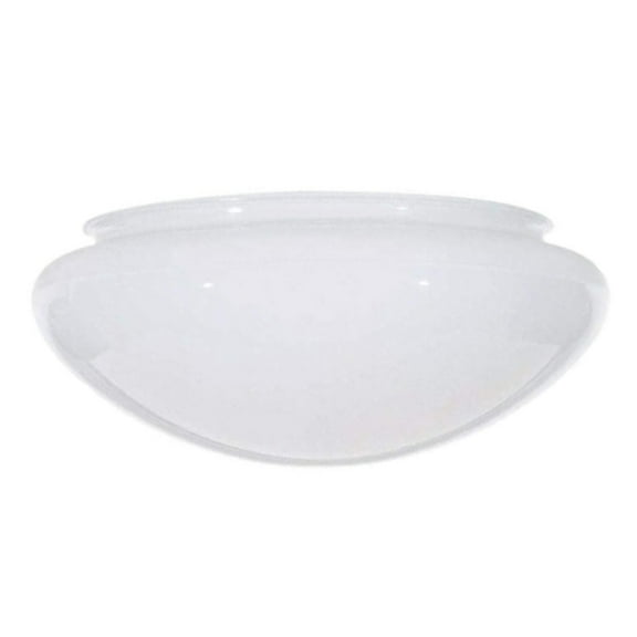 B&P Lamp® Medium Mushroom, White Glass Shade, 7-7/8 Inch Lip Fitter for Flush Mount Ceiling Fixtures with Set Screws, 9-1/2 Inch Max Diameter