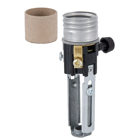 B&P Lamp Med. Base, Adjustable height ( 4" to 5 1/2"), On/Off Turn-knob Candle Socket