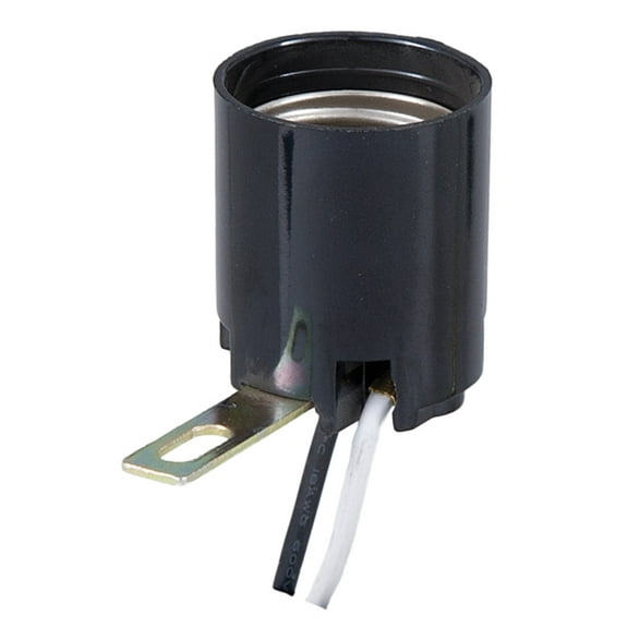 B&P Lamp Med. Base Lamp Socket with side mounted bracket and 7" wire leads