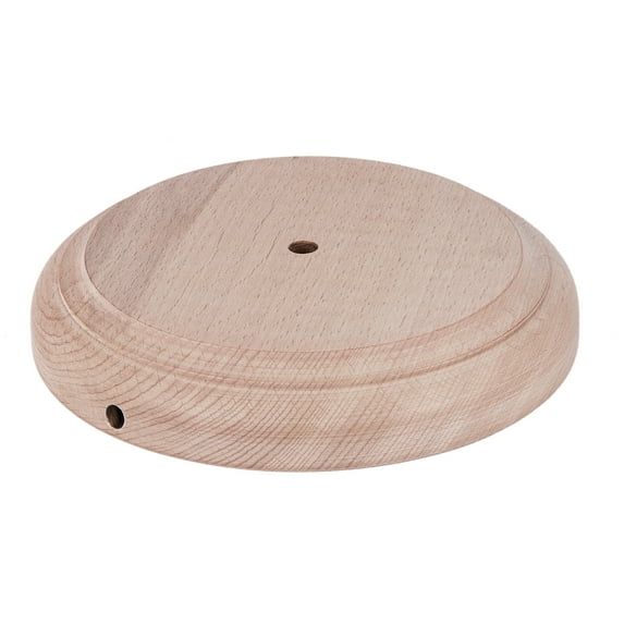 B&P Lamp® Modern Style Unfinished Wooden Lamp Base, 5 1/2 Inch Top by 7 Inch Bottom by 1 1/4 Inch Height
