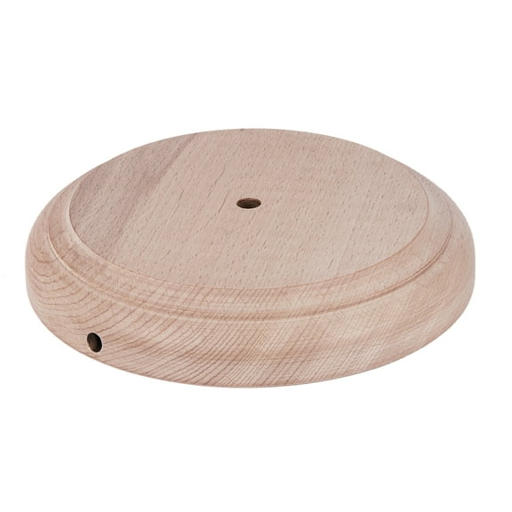 B&P Lamp® Modern Style Unfinished Wooden Lamp Base, 9 Inch Top by 10 1/2 Inch Bottom by 1 1/4 Inch Height