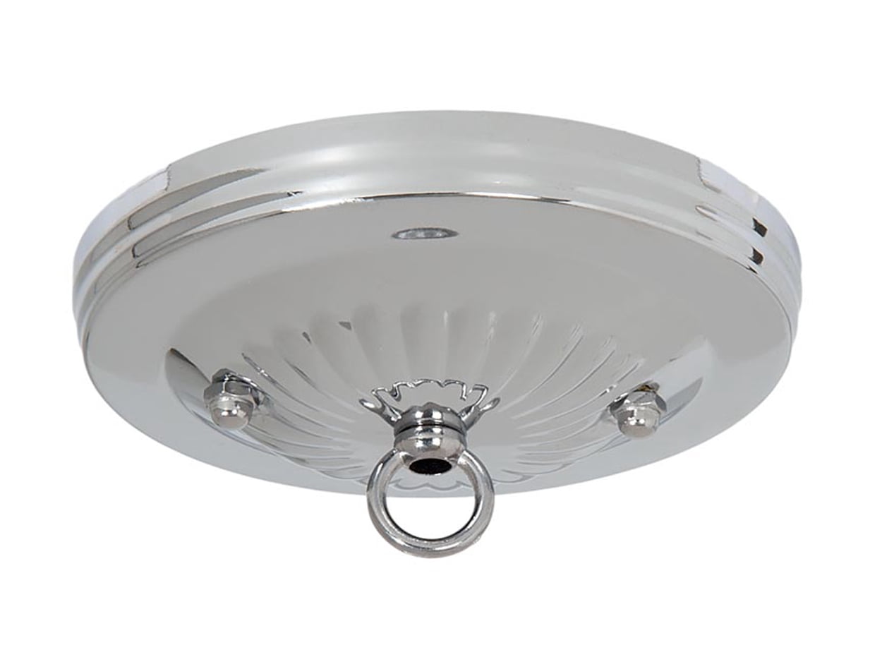 Aspen Creative 5-1/8″ Brushed Nickel Chandelier Canopy Kit – Circular Ceiling Mount With Collar Loop & 1″ Center Hole