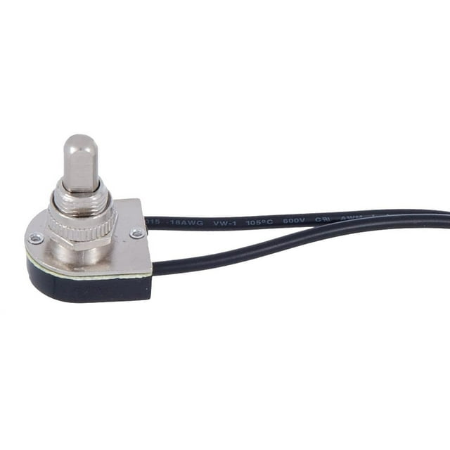 B&P Lamp® On-Off Push Canopy Switch with nickel plated knob, 3/8