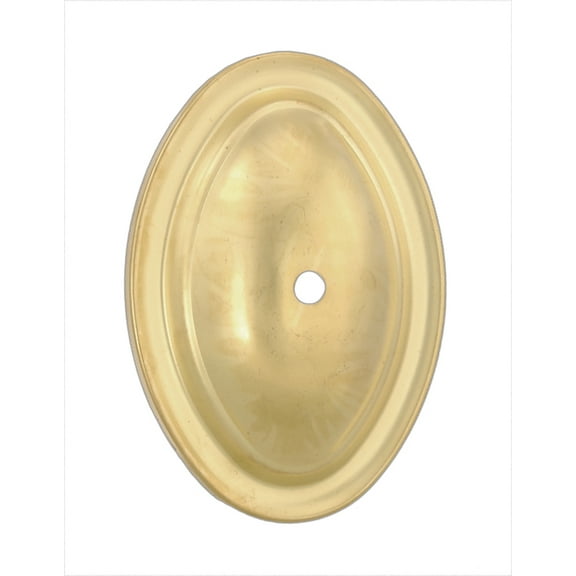 B&P Lamp Oval Brass Back Plate, 6" Ht., Polished & Lacq.