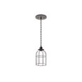 thumbnail image 1 of B&P Lamp® Pendant Light with Clamp-On Bulb Cage Shade, Socket, Cord, and Canopy, Antique Bronze Finish, 1 of 7