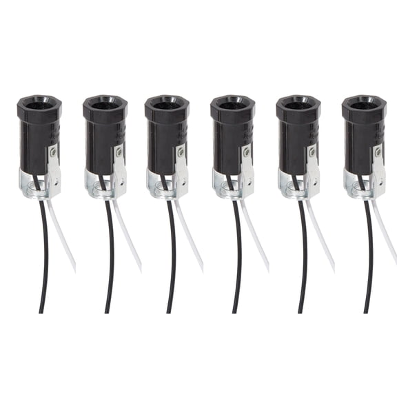 B&P Lamp® Phenolic Candelabra Base E12 Socket, 1-3/4 Inch Height, 26 Inch Long Wire Leads, 6 Pack