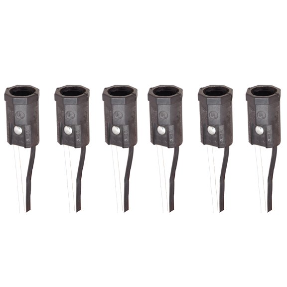 B&P Lamp® Pigtail Candelabra Socket With 6 Leads, 6 Pack
