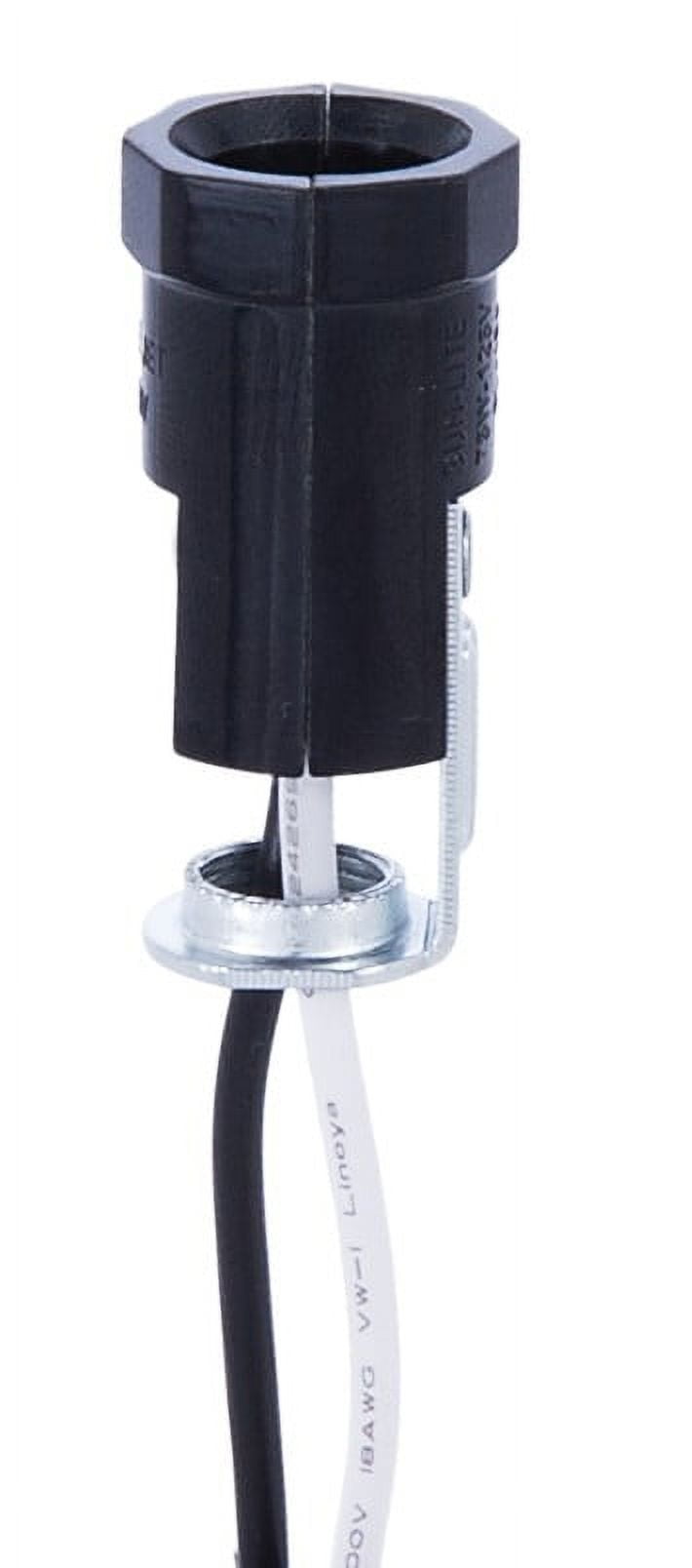 B&P Lamp® Pigtail E12 candelabra socket with 1/8F hickey and 12" wire