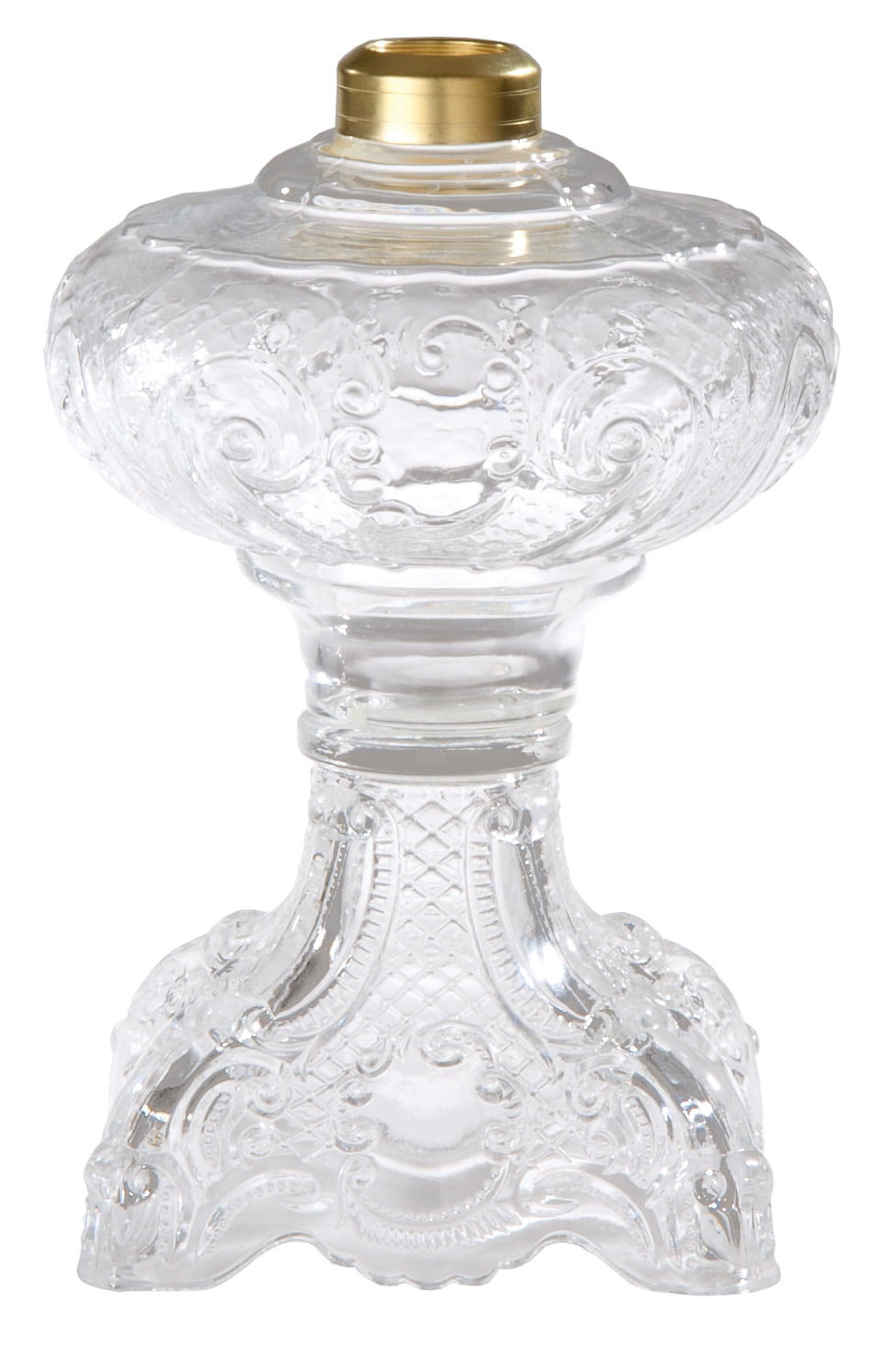 B&P Lamp® "Princess Feather" Pattern Oil Lamp, Clear Glass