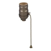 B&P Lamp® Pull Chain (On-Off) Med. Base Lamp Socket with Antique Brass finish