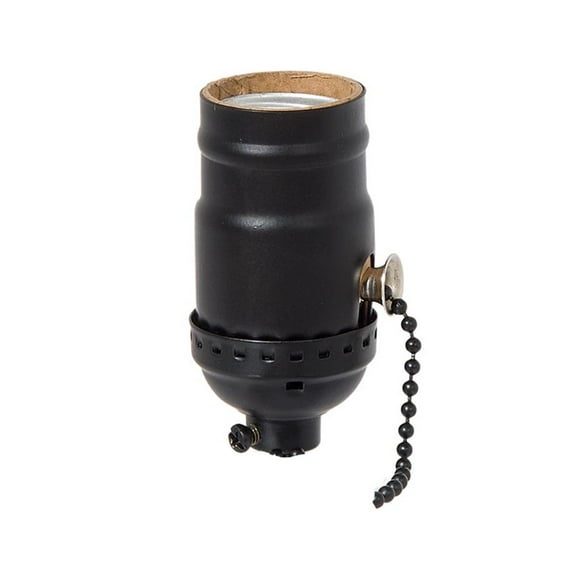 B&P Lamp® Pull Chain Socket, Satin Black Finish