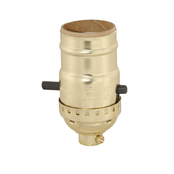 B&P Lamp® Push-Thru Lamp Sockets (Imported) With Brass Plated Shell And Reg. Cap