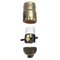B&P Lamp® Push-Thru Med. Base Socket with Antique Brass finish
