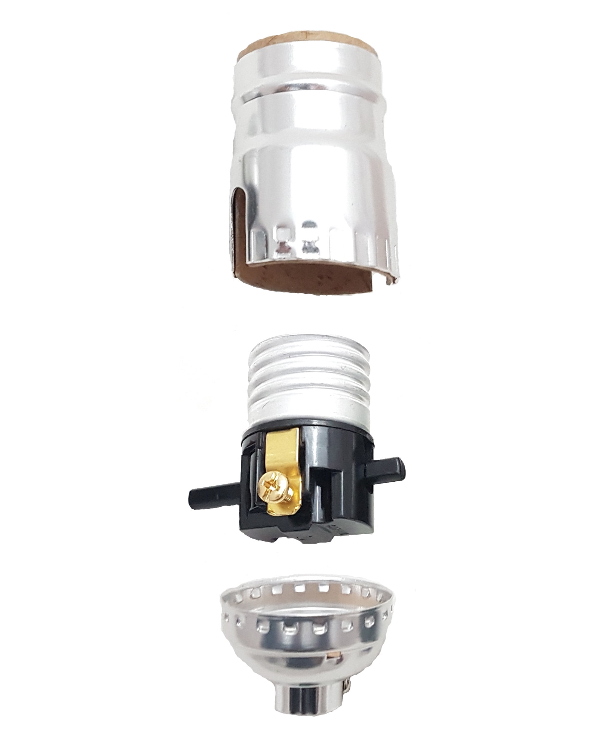 Push Trough Socket B&P Lamp® Push-Thru Medium Base Socket with Nickel Finish - Walmart.com