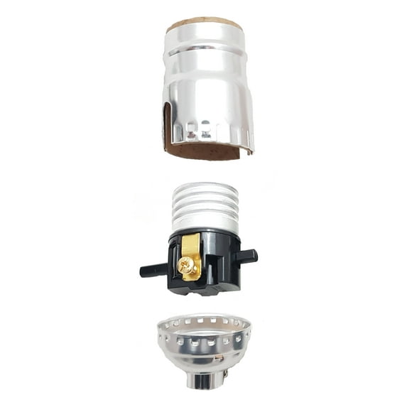 B&P Lamp® Push-Thru Medium Base Socket with Nickel Finish