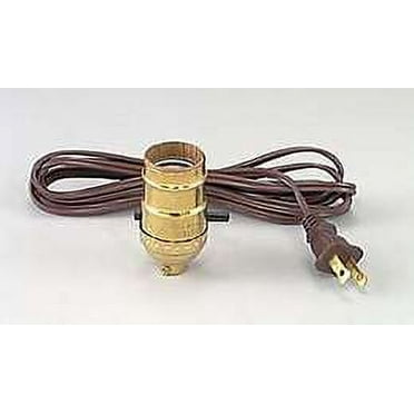 B&P Lamp® Push-Thru Socket W/8 Ft. White Cord