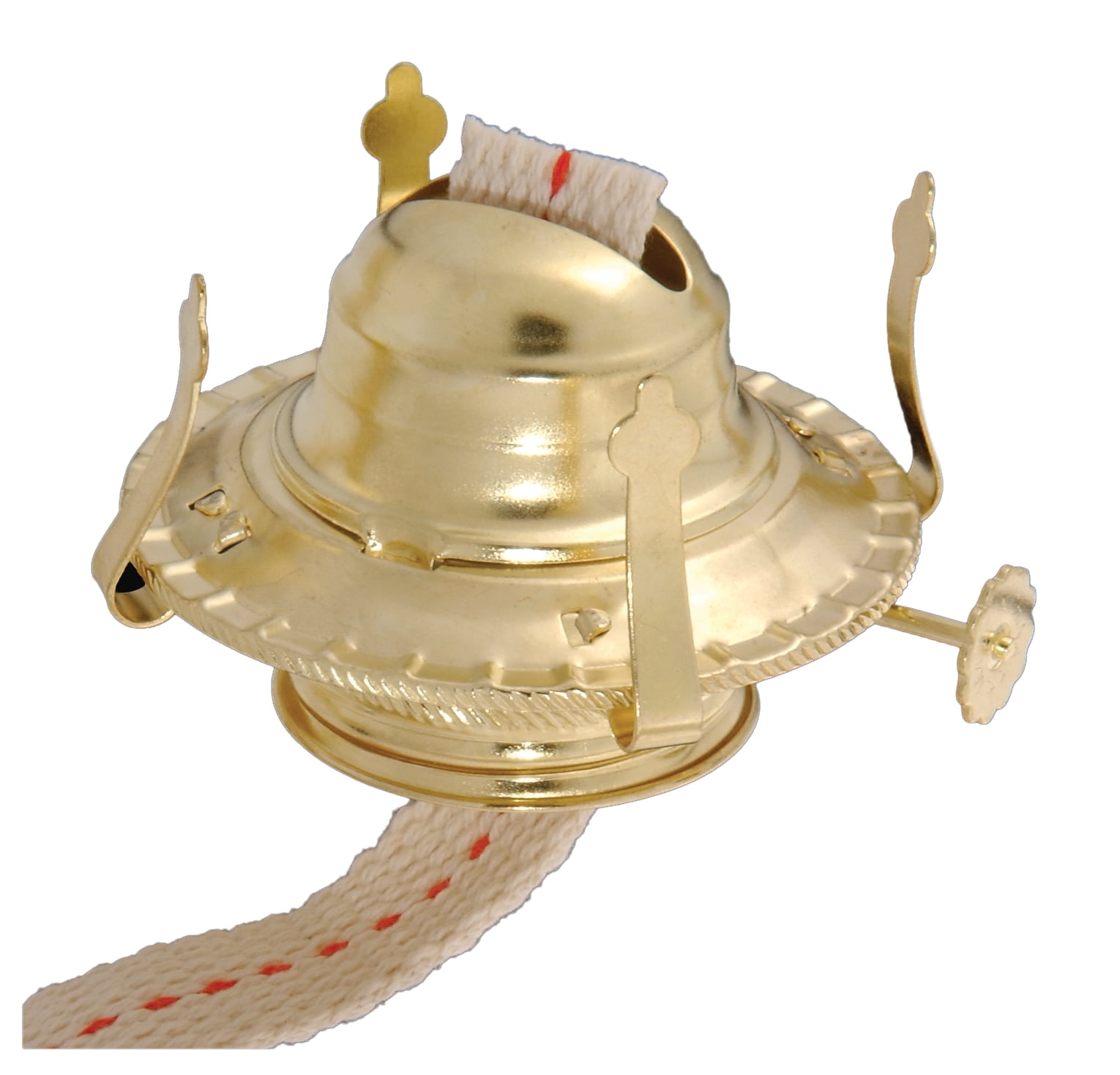 Brass Plated Oil Lamp Burner with Cotton Wick