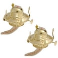 thumbnail image 1 of B&P Lamp Replacement Oil and Kerosene Lamp #2 Size Brass Plated Burner with Reduction Collar and Cotton Lamp Wick | Fits Vintage Oil Lamps | Holds a 3 Inch Base Chimney - 2 Pack, 1 of 2