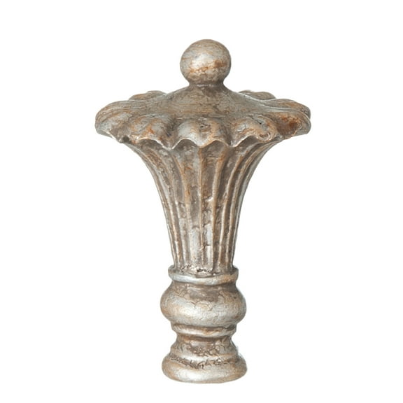 B&P Lamp® Royal Style Finial, Nickel Finish, 3-5/8 Inch Height, 1/4-27 Tap