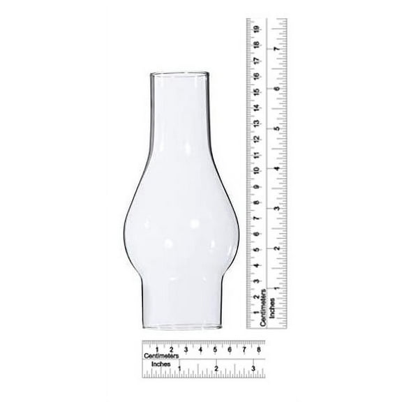 B&P Lamp SMALL 2 1/8 Inch Base by 6 1/2 Inch Tall Clear Glass Chimney for Oil Lamps and Antique Style Lighting
