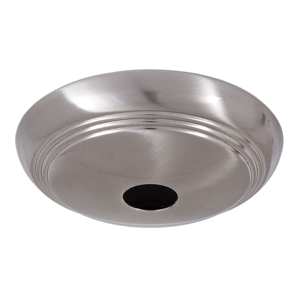 B&P Lamp® Satin Nickel Screw Collar Ribbed Ceiling Light Canopy Plate, Hardware Not Included