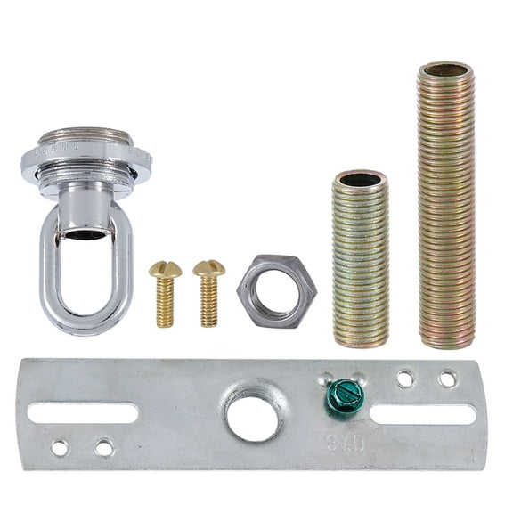 B&P Lamp Screw Collar Ceiling Light Canopy Plate Hardware Kit, Nickel Plated