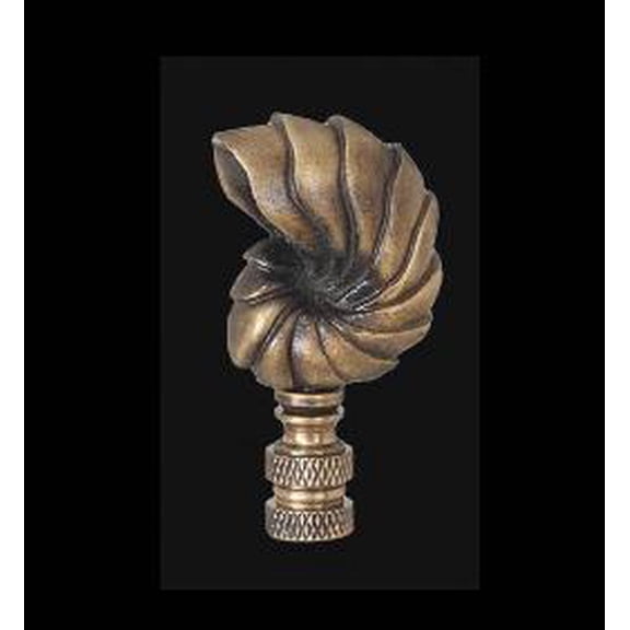 B&P Lamp Seashell Brass Finail, 2 1/2 Inch Height, 1/4-27 Tap