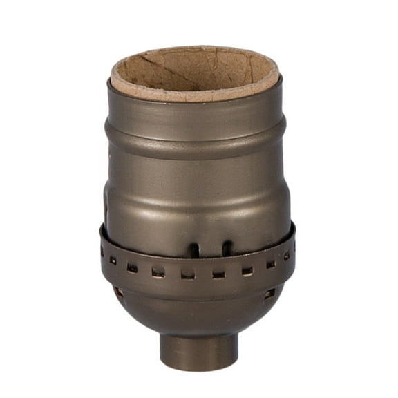 B&P LampĀ® Short Keyless, Aluminum Medium Base Lamp Socket with Antique Brass finish